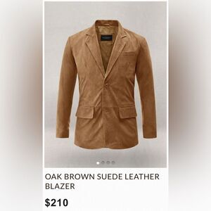 LEATHER CULT Oak Brown Suede Leather Blazer